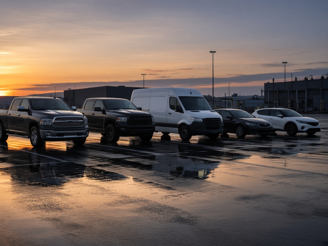 Fleet vehicles ready for baseline inspection